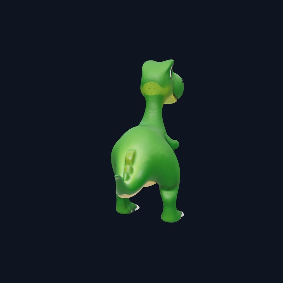 Cartoon Green Dinosaur Model Pack